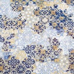 Scampolo Tessuto Tiles Cotone Loneta Digitale 275x275 Cm Y275 -Prodotti Per La Casa scampolo tessuto tiles cotone loneta blu 2 1