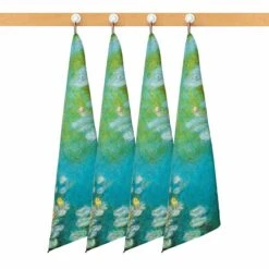 Set 4 Strofinacci Ninfee A Giverny Monet Di Randi In Cotone Y413