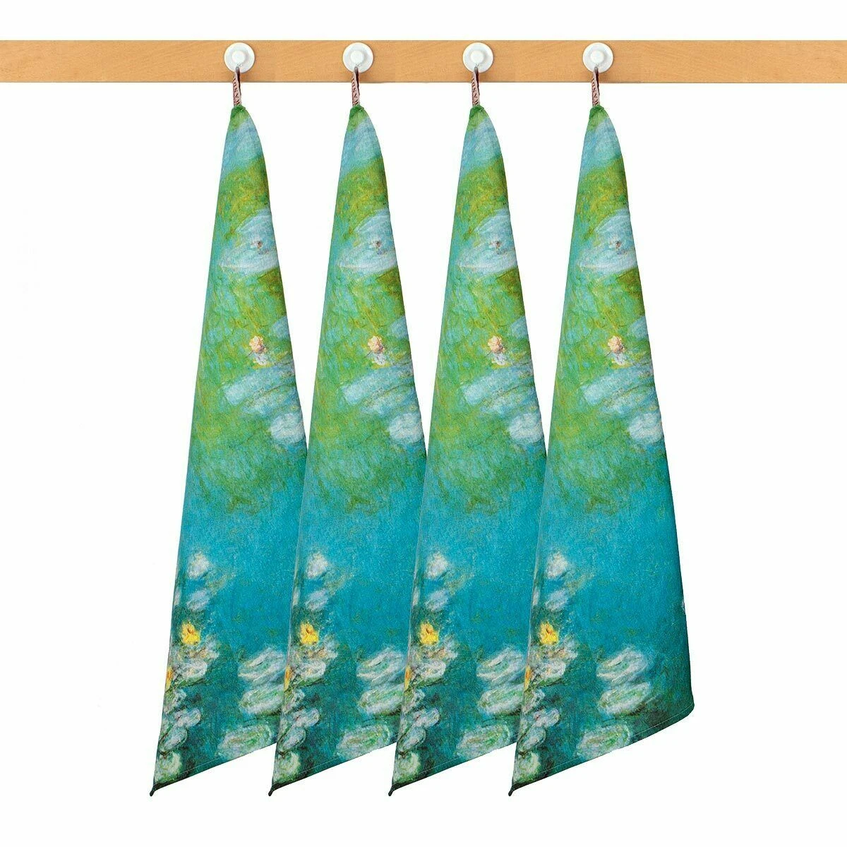 Set 4 Strofinacci Ninfee A Giverny Monet Di Randi In Cotone Y413 3 Set 4 Strofinacci Ninfee A Giverny Monet Di Randi In Cotone Y413