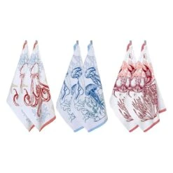 Set 6 Strofinacci Cucina Asciugapiatti Ocean In Spugna J711