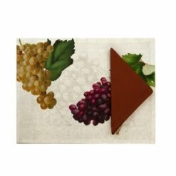 Set Tovaglietta + Tovagliolo Vigna In Puro Cotone Con Stampa Digitale W483