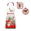 Set Grembiule + 2 Presine Natalizio Felisia In Puro Cotone X045