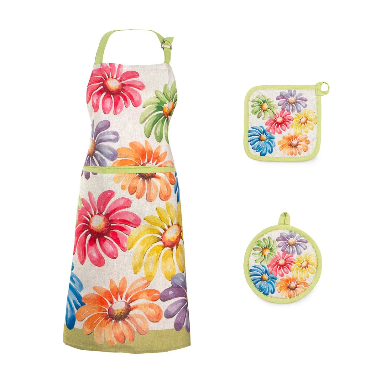Set Grembiule + Presine Iole In Puro Cotone K141 4 Set Grembiule + Presine Iole In Puro Cotone K141 - immagine 2