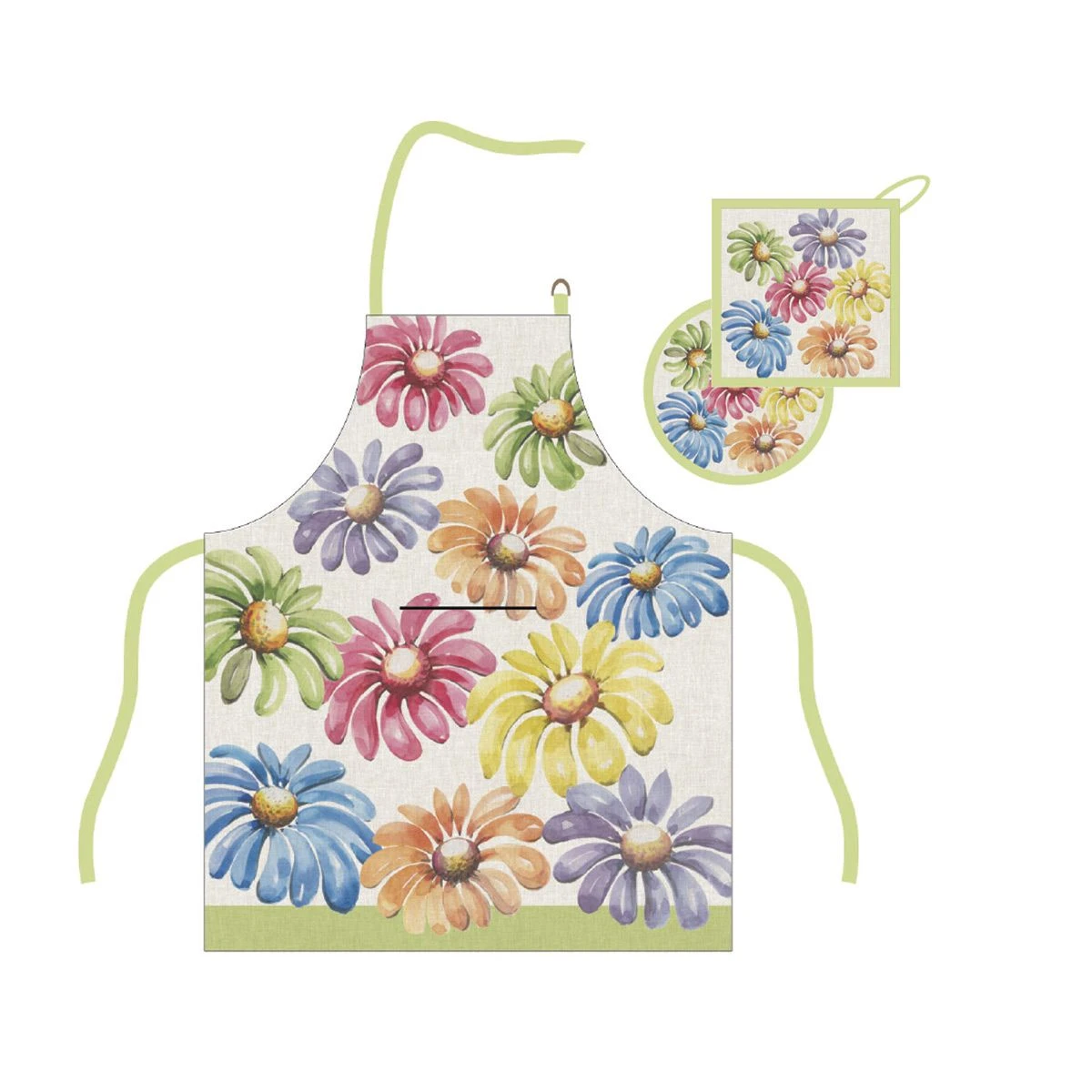 Set Grembiule + Presine Iole In Puro Cotone K141 5 Set Grembiule + Presine Iole In Puro Cotone K141 - immagine 3