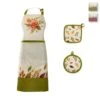 Set Grembiule + Presine Margaret In Puro Cotone Con Stampa Digitale W488