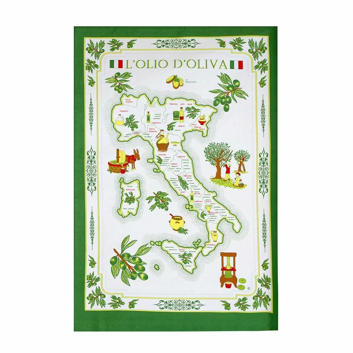 Strofinaccio Cucina Asciugapiatti Olio D'Oliva In Puro Cotone V095 3 Strofinaccio Cucina Asciugapiatti Olio D'Oliva In Puro Cotone V095