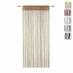 Tenda Arredo A Fili Millerighe Glitterata 140x290 Cm W017
