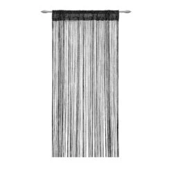 Tenda Arredo A Fili Millerighe Glitterata 140x290 Cm W017 -Prodotti Per La Casa tenda a fili millerighe in lurex nero 1