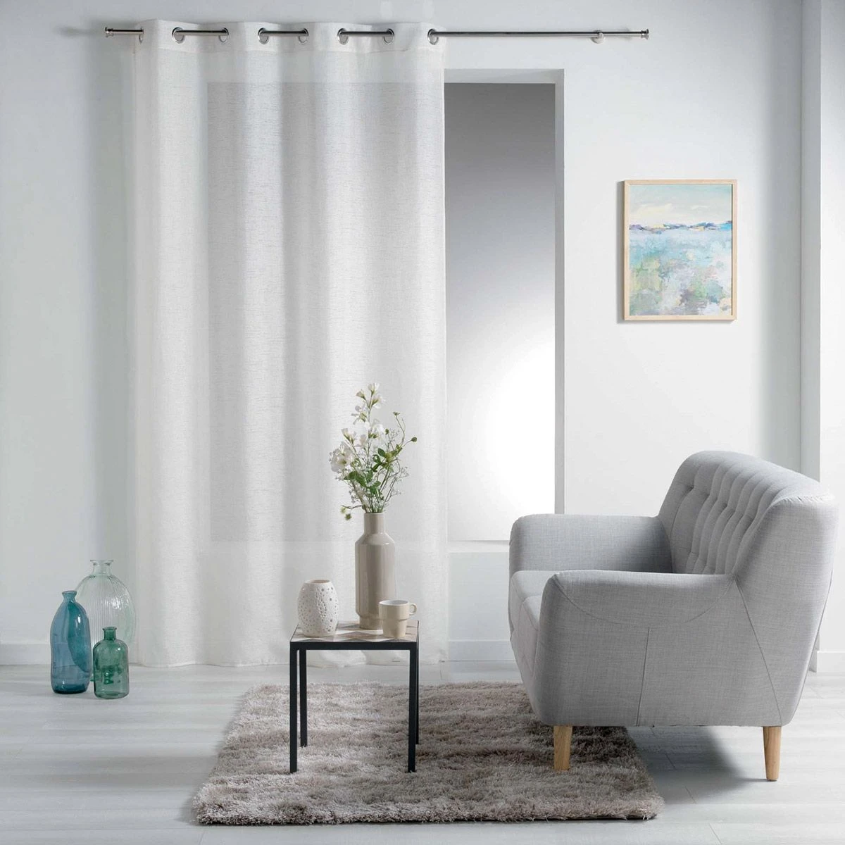 Pannello Tenda Esther Velo Effetto Lino Con Borchie 140x240 Cm Z471 6 Pannello Tenda Esther Velo Effetto Lino Con Borchie 140x240 Cm Z471 - immagine 4