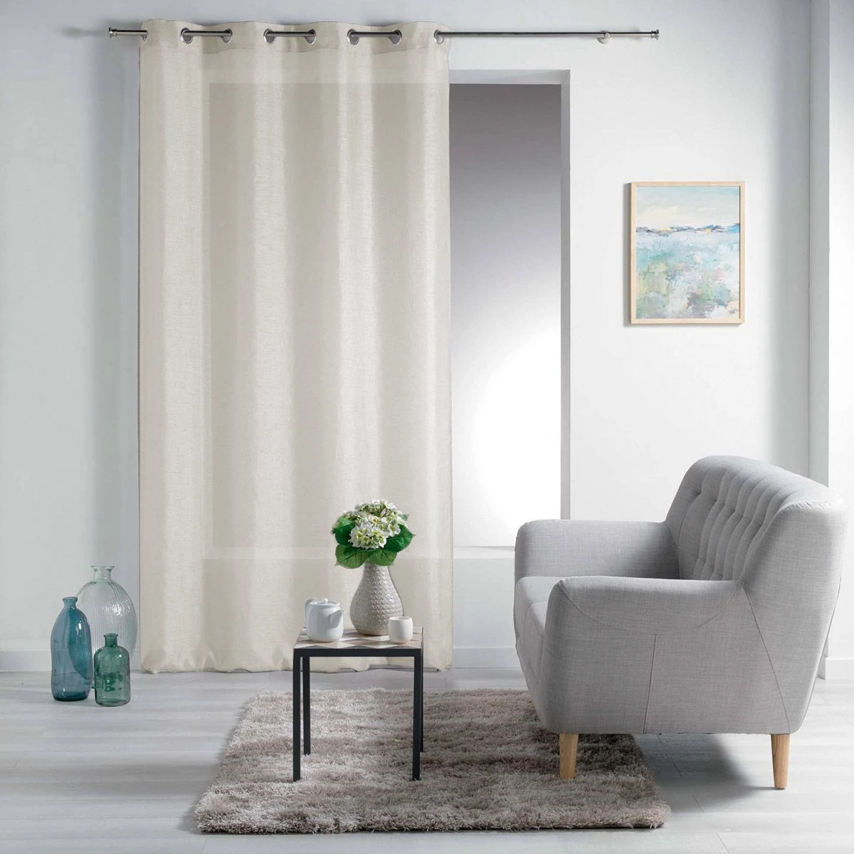 Pannello Tenda Esther Velo Effetto Lino Con Borchie 140x240 Cm Z471 7 Pannello Tenda Esther Velo Effetto Lino Con Borchie 140x240 Cm Z471 - immagine 5