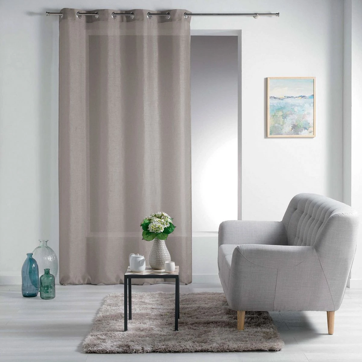 Pannello Tenda Esther Velo Effetto Lino Con Borchie 140x240 Cm Z471 5 Pannello Tenda Esther Velo Effetto Lino Con Borchie 140x240 Cm Z471 - immagine 3