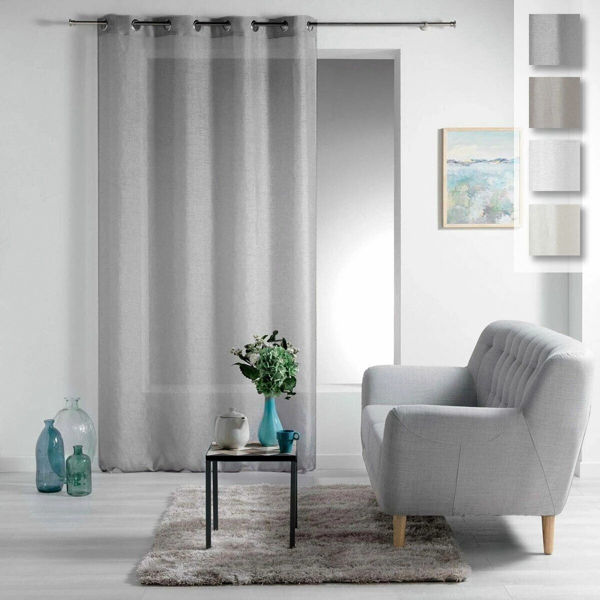 Pannello Tenda Esther Velo Effetto Lino Con Borchie 140x240 Cm Z471 3 Pannello Tenda Esther Velo Effetto Lino Con Borchie 140x240 Cm Z471