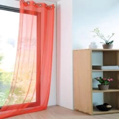 Tenda Arredo Velata Monna 140x280 Cm Con Borchie R710 -Prodotti Per La Casa tenda arredo monna con borchie trasparente corallo 1