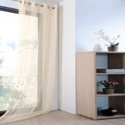 Tenda Arredo Velata Monna 140x280 Cm Con Borchie R710 -Prodotti Per La Casa tenda arredo monna con borchie trasparente ecru 1