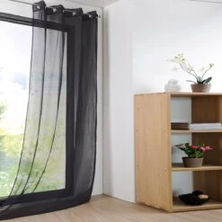 Tenda Arredo Velata Monna 140x280 Cm Con Borchie R710 -Prodotti Per La Casa tenda arredo monna con borchie trasparente nero 1
