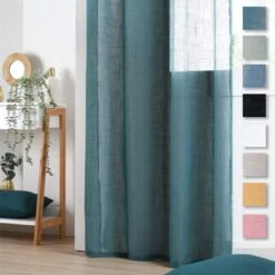 Tenda Arredo Filtrante Preston Effetto Lino Con Borchie 140x260 Cm K413