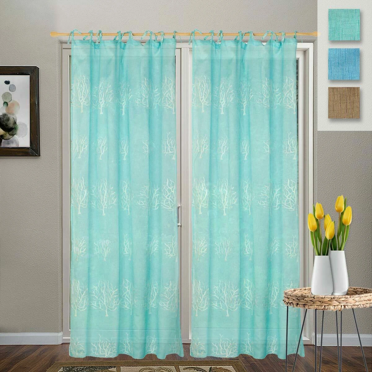 Tenda Arredo Sardegna Con Lacci Fondo Colorato 140x290 Cm W166 3 Tenda Arredo Sardegna Con Lacci Fondo Colorato 140x290 Cm W166