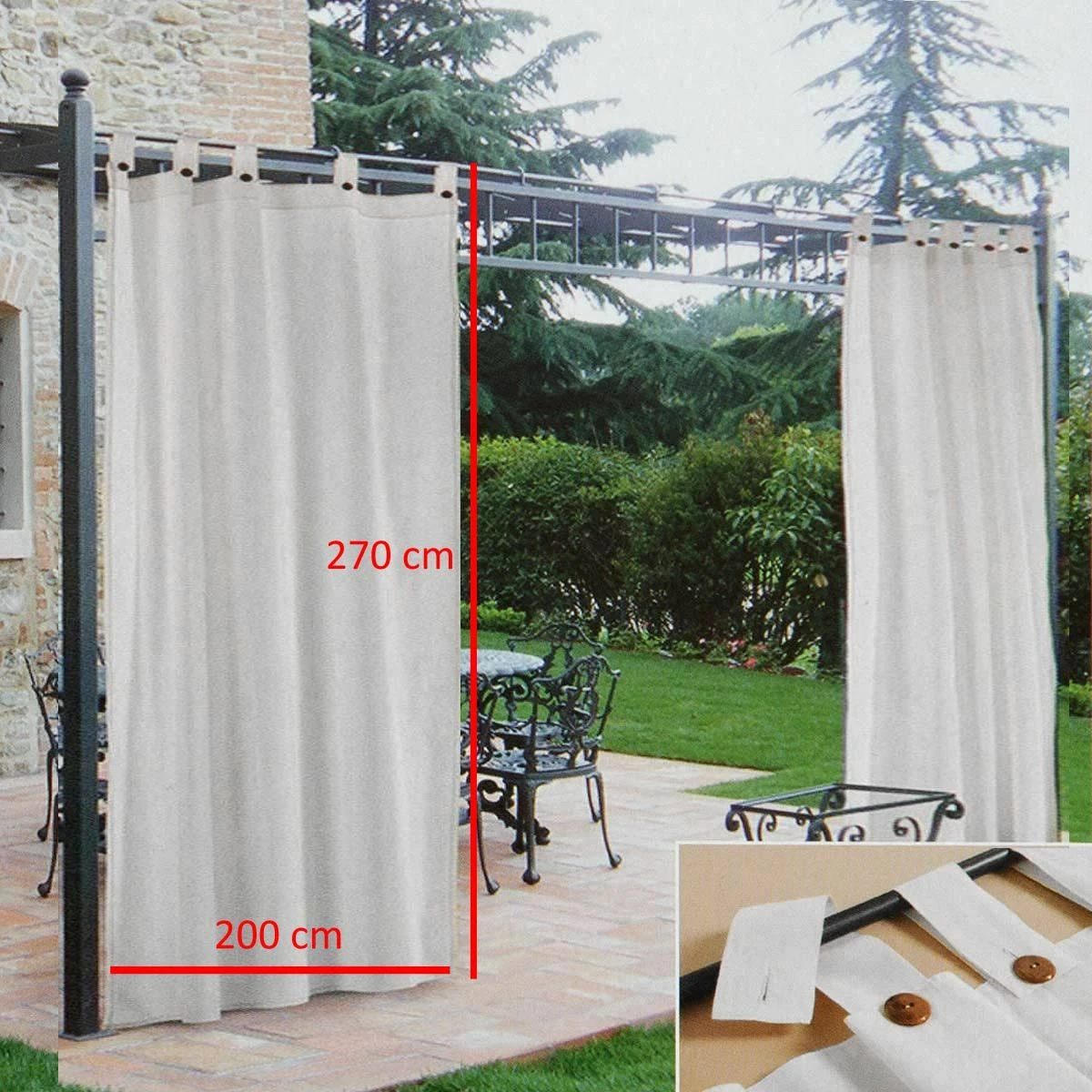 Tenda Gazebo Morbidissimi Idrorepellente Con Passanti 200x270 Cm - Bianco Z309 6 Tenda Gazebo Morbidissimi Idrorepellente Con Passanti 200x270 Cm - Bianco Z309 - immagine 4