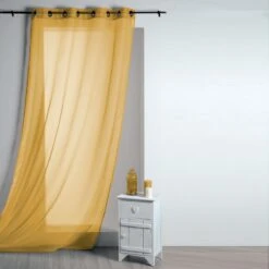 Tenda Arredo Con Borchie Lisa Semitrasparente 135x260 Cm R711 -Prodotti Per La Casa tenda arredo lisa con borchie semitrasparente giallo