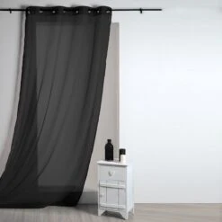Tenda Arredo Con Borchie Lisa Semitrasparente 135x260 Cm R711 -Prodotti Per La Casa tenda arredo lisa con borchie semitrasparente nero