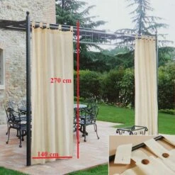 Tenda Gazebo Morbidissimi Idrorepellente Con Passanti 140x270 Cm - Panna R006 -Prodotti Per La Casa tenda gazebo morbidissimi trattamento idrorepellente esterno 1