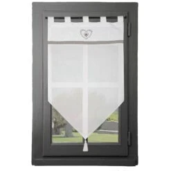 Tendina A Vetro Trasparente Pauline - Dimensioni Varie W071 -Prodotti Per La Casa tendina a vetro pauline grigio 1 2