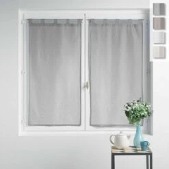 Coppia Tendine Esther Velo Effetto Lino Con Passanti - Dimensioni Varie Z470
