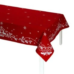 Tovaglia Da Tavola Natalizia Holly In Puro Cotone - Dimensioni Varie Z720