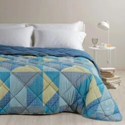 Trapunta Piumone Invernale Denim Blues Di Caleffi - Dimensioni Varie K564 -Prodotti Per La Casa trapunta piumone invernale denim blues di caleffi blu 7