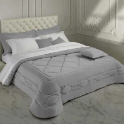 Trapunta Piumone Invernale Persea Laura Biagiotti In Velluto Matrimoniale K570 -Prodotti Per La Casa trapunta piumone invernale persea di laura biagiotti in velluto matrimoniale grigio 3