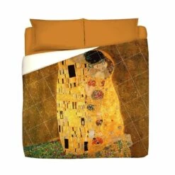 Trapuntino Il Bacio Klimt Di Randi In Raso Matrimoniale Y654