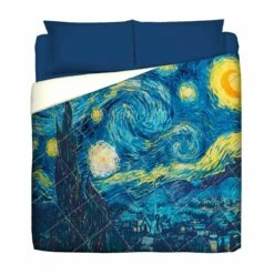Trapuntino Notte Stellata Van Gogh Di Randi In Raso Matrimoniale Y653