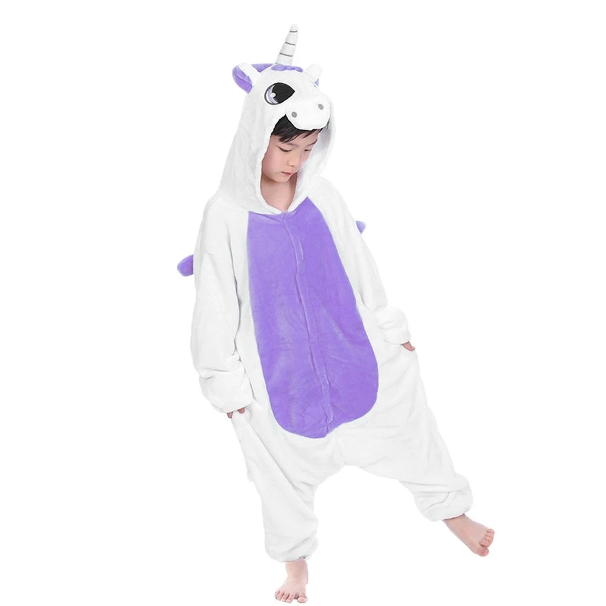 Pigiamone Intero Kids Unisex Unicorno In Caldo Pile V033 4 Pigiamone Intero Kids Unisex Unicorno In Caldo Pile V033 - immagine 2