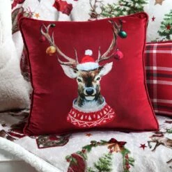 Cuscino Arredo Natalizio Joyeux Rosso J329 -Prodotti Per La Casa uscino arredo natalizio joyeux rosso 4