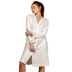 Vestaglia Donna Londra Di Toscana Lingerie In Caldo Cotone - Taglie Forti V375